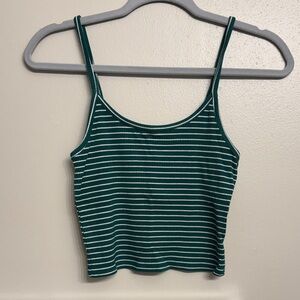 American Eagle Outfitters Green and White Striped Camisole
